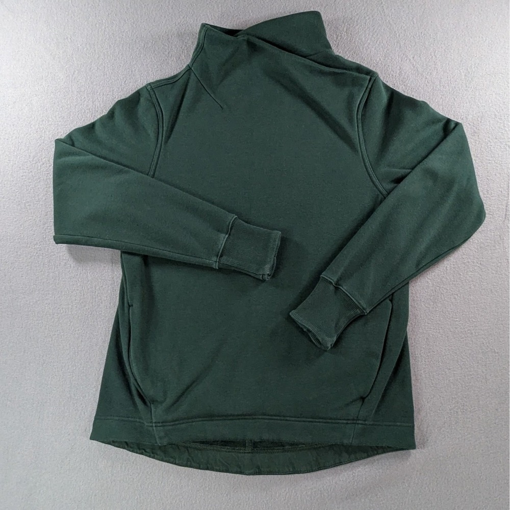 Athleta Womens Coaster Luxe Sweatshirt Size‎ S Green Funnel Neck Pullover
